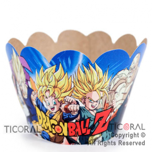 DRAGON BALL FAJA CUBRE CUPCAKE C/TOPPER x 10